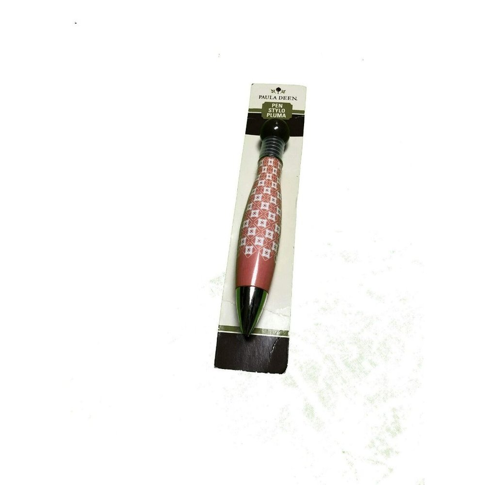 New Paula Deen 2012 Pink & White Pattern‎ Green Top Pocket Ballpoint Pen IG54774